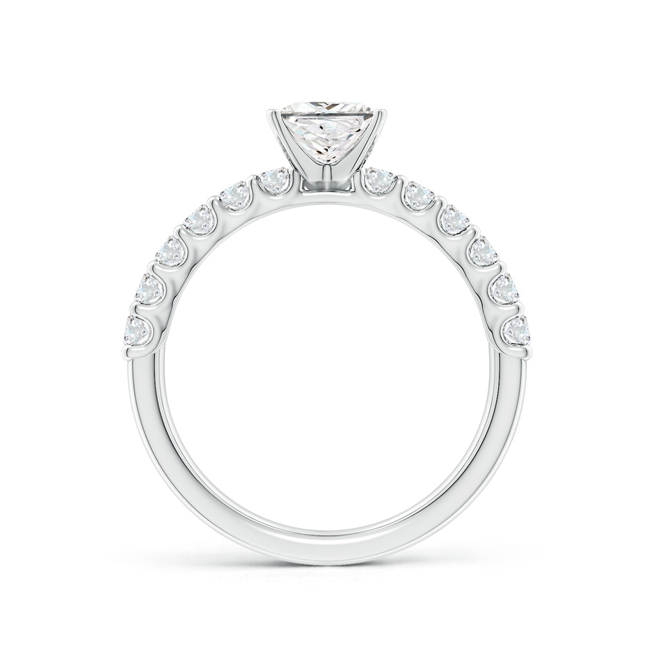 5.5mm FGVS Lab-Grown Princess-Cut Diamond Solitaire Engagement Ring with Diamond Accents in 18K White Gold side 199