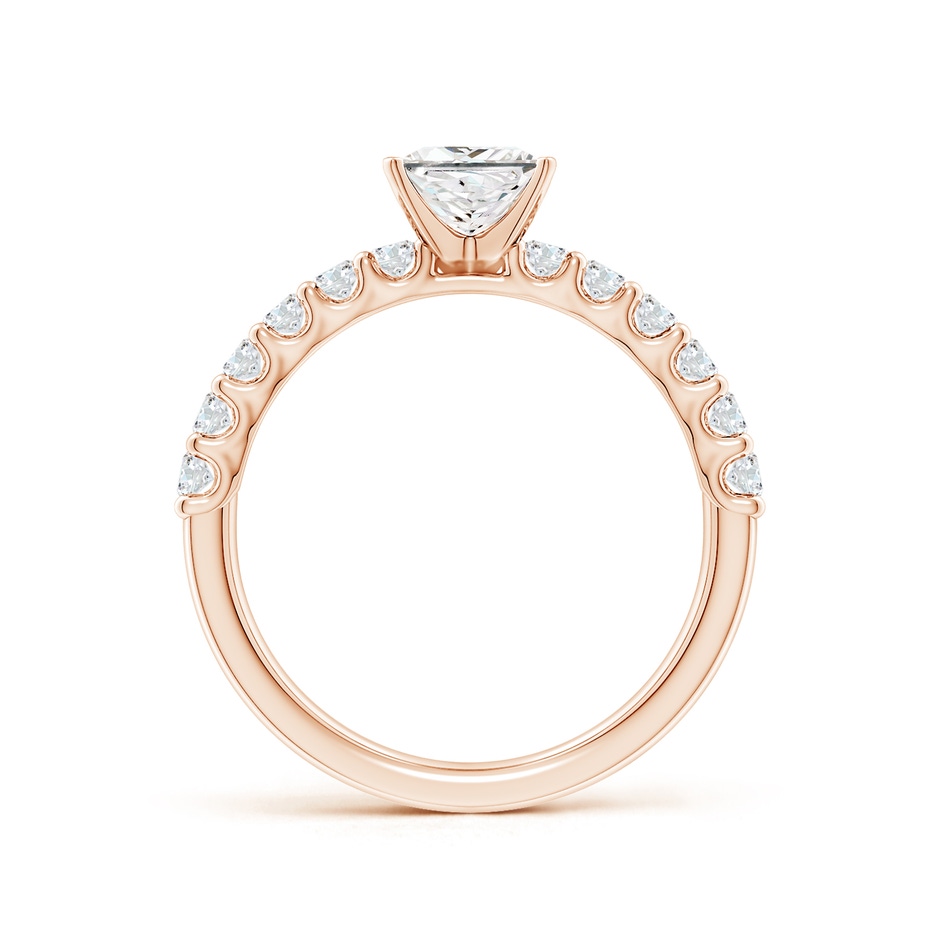 5.5mm FGVS Lab-Grown Princess-Cut Diamond Solitaire Engagement Ring with Diamond Accents in Rose Gold side 199