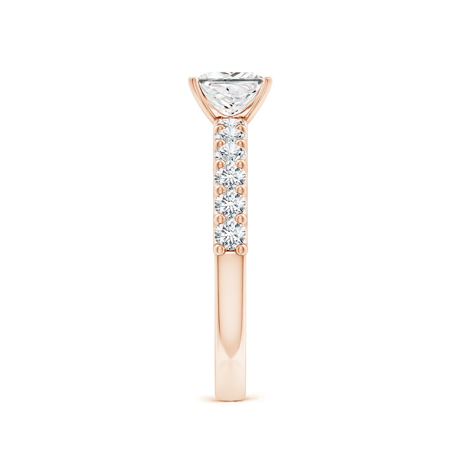 5.5mm FGVS Lab-Grown Princess-Cut Diamond Solitaire Engagement Ring with Diamond Accents in Rose Gold side 299