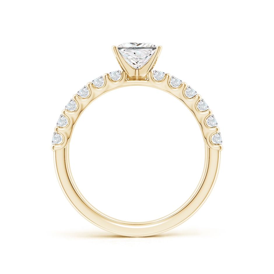 5.5mm FGVS Lab-Grown Princess-Cut Diamond Solitaire Engagement Ring with Diamond Accents in Yellow Gold side 199