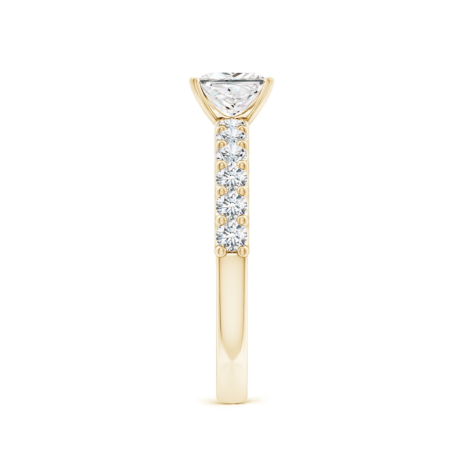 5.5mm FGVS Lab-Grown Princess-Cut Diamond Solitaire Engagement Ring with Diamond Accents in Yellow Gold side 299