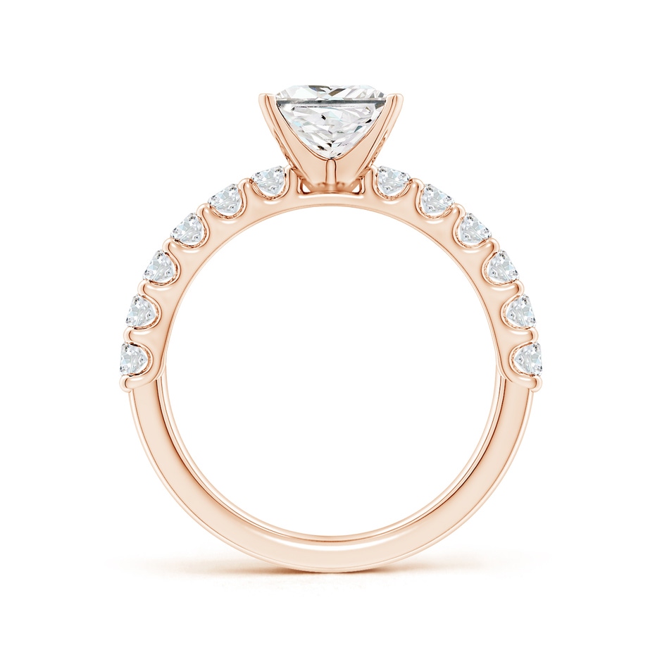 6.5mm FGVS Lab-Grown Princess-Cut Diamond Solitaire Engagement Ring with Diamond Accents in Rose Gold side 199
