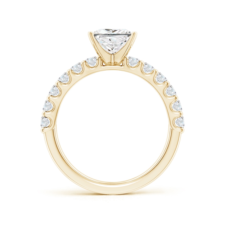 6.5mm FGVS Lab-Grown Princess-Cut Diamond Solitaire Engagement Ring with Diamond Accents in Yellow Gold side 199
