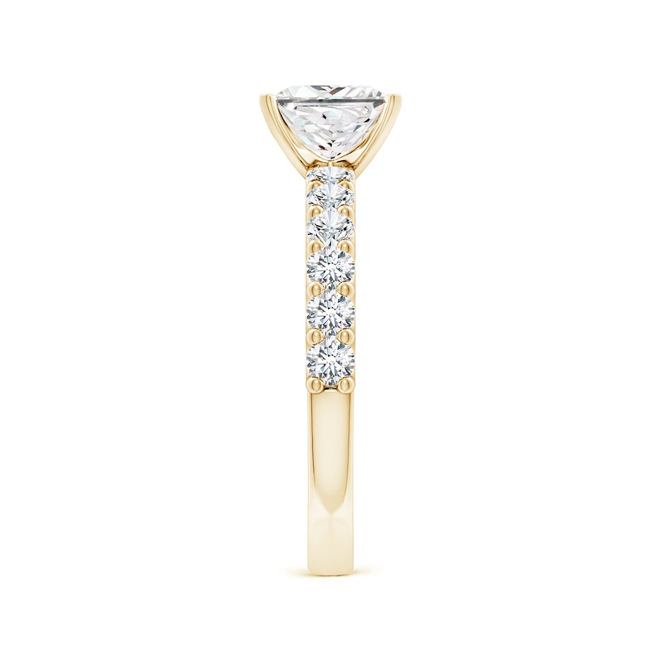 6.5mm FGVS Lab-Grown Princess-Cut Diamond Solitaire Engagement Ring with Diamond Accents in Yellow Gold side 299