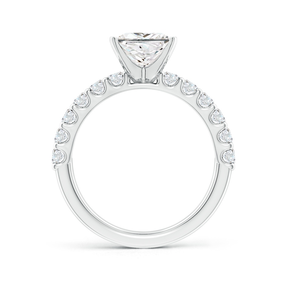 7mm FGVS Lab-Grown Princess-Cut Diamond Solitaire Engagement Ring with Diamond Accents in 18K White Gold side 199