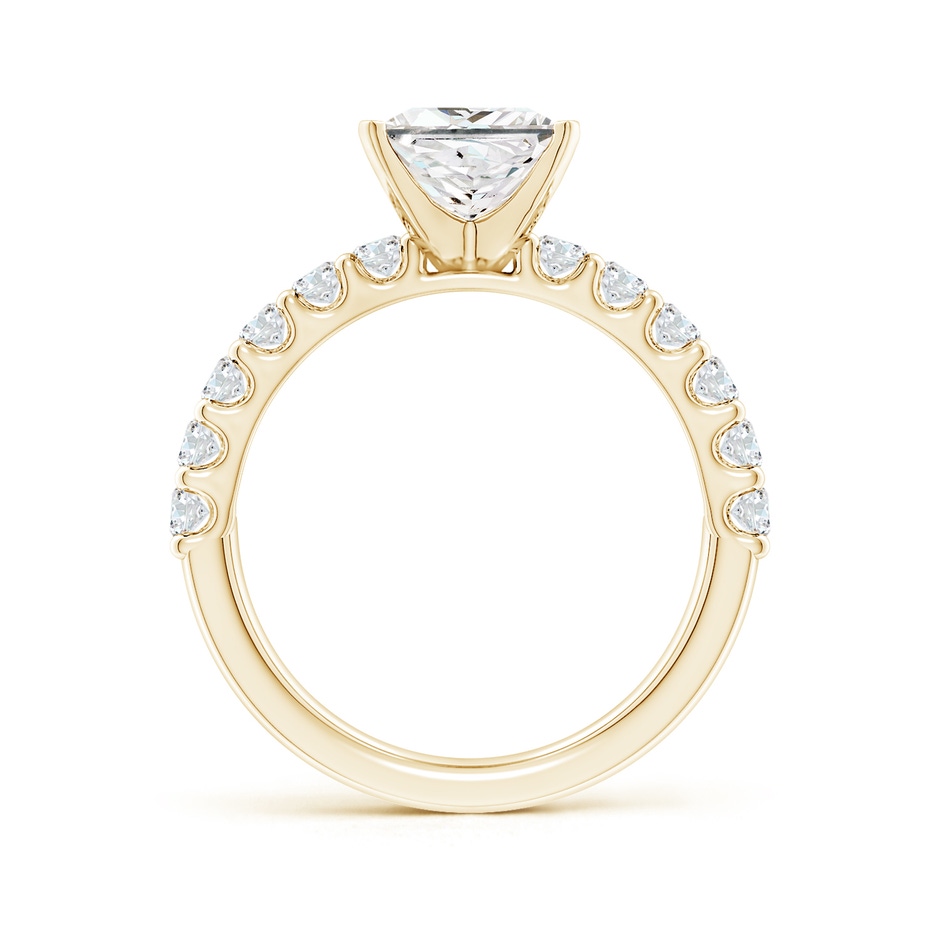 7mm FGVS Lab-Grown Princess-Cut Diamond Solitaire Engagement Ring with Diamond Accents in 18K Yellow Gold side 199