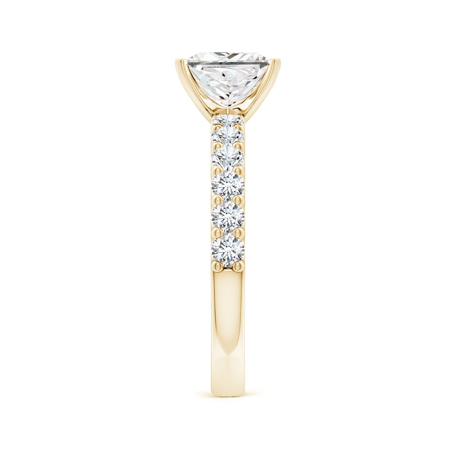 7mm FGVS Lab-Grown Princess-Cut Diamond Solitaire Engagement Ring with Diamond Accents in 18K Yellow Gold side 299
