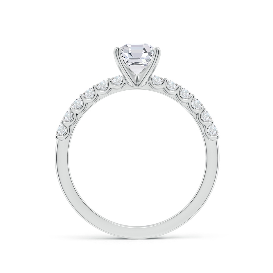 5.5mm FGVS Lab-Grown Asscher-Cut Diamond Solitaire Engagement Ring with Diamond Accents in 18K White Gold side 199