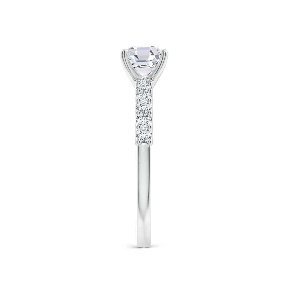 5.5mm FGVS Lab-Grown Asscher-Cut Diamond Solitaire Engagement Ring with Diamond Accents in 18K White Gold side 299