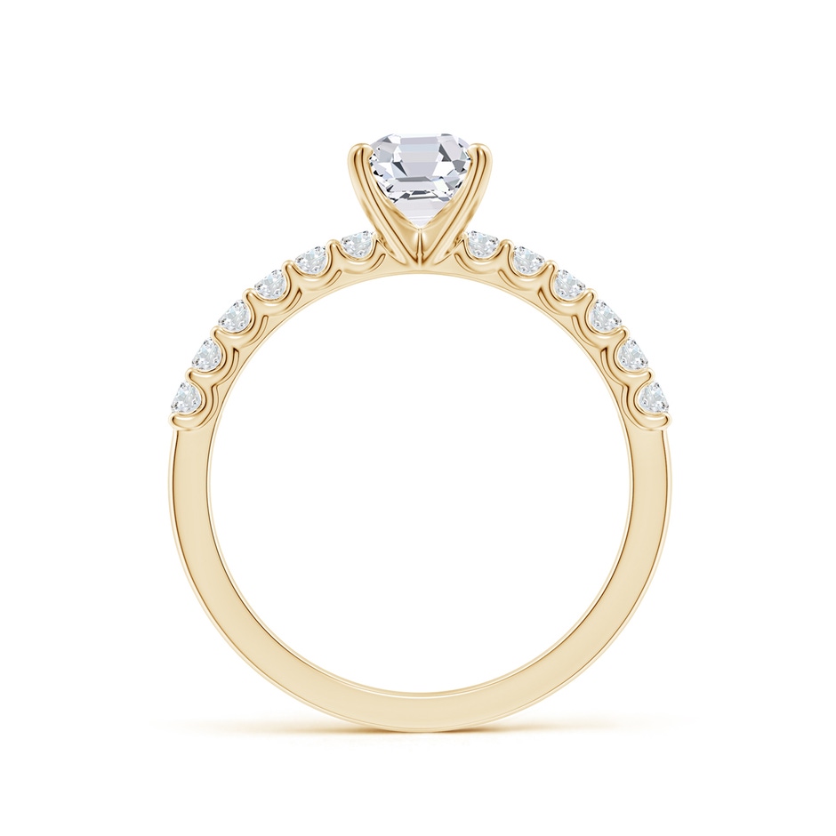 5.5mm FGVS Lab-Grown Asscher-Cut Diamond Solitaire Engagement Ring with Diamond Accents in Yellow Gold side 199