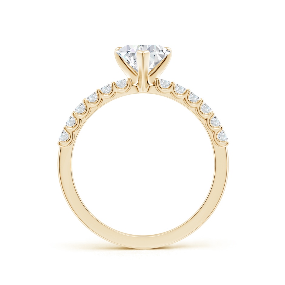 6.5mm FGVS Lab-Grown Heart Diamond Solitaire Engagement Ring with Diamond Accents in Yellow Gold side 199