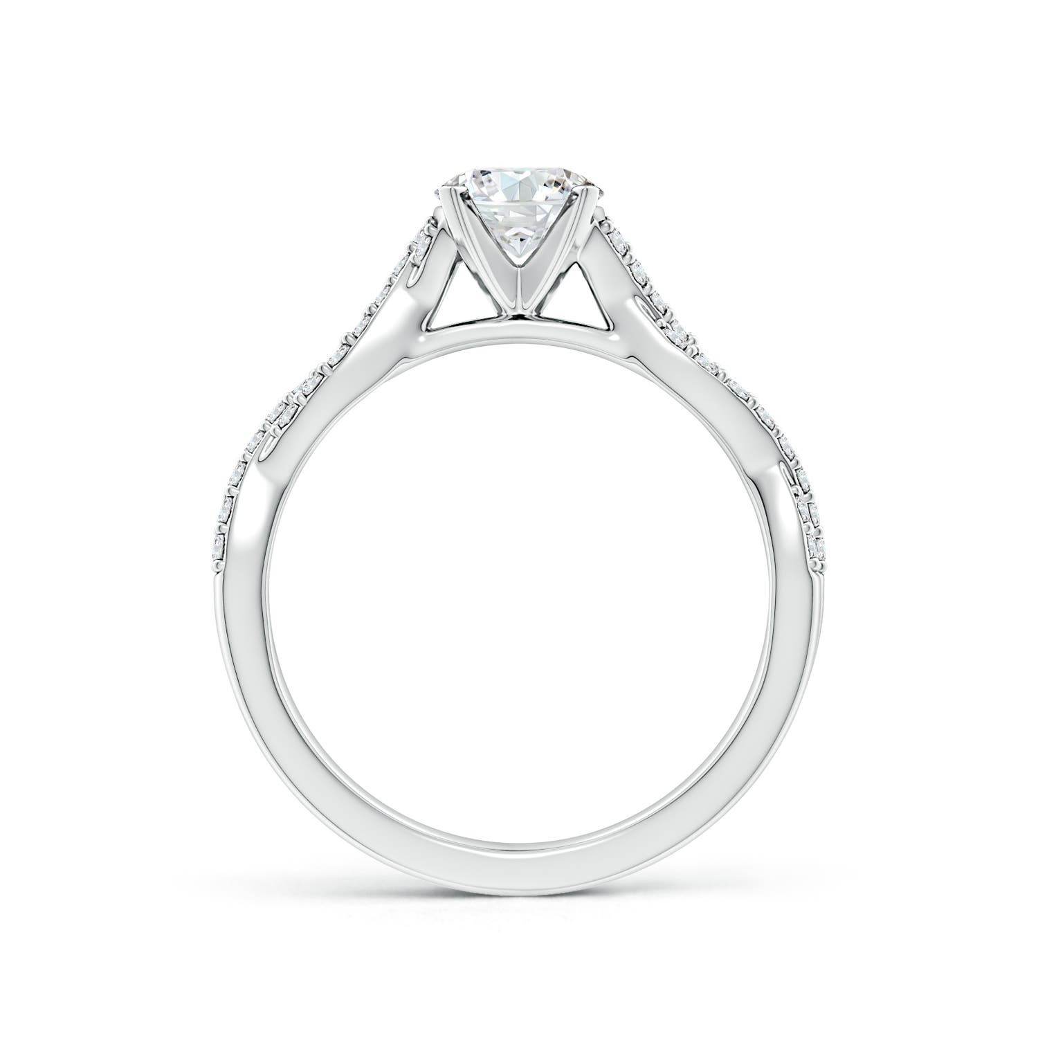 5.9mm FGVS Lab-Grown Peg Head Round Diamond Twist Shank Engagement Ring in 18K White Gold