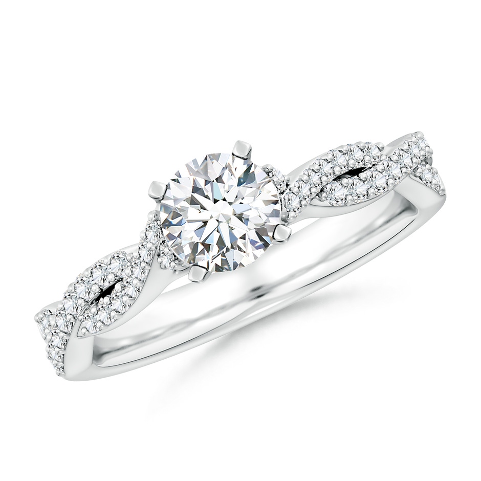 5.9mm FGVS Lab-Grown Peg Head Round Diamond Twist Shank Engagement Ring in P950 Platinum 
