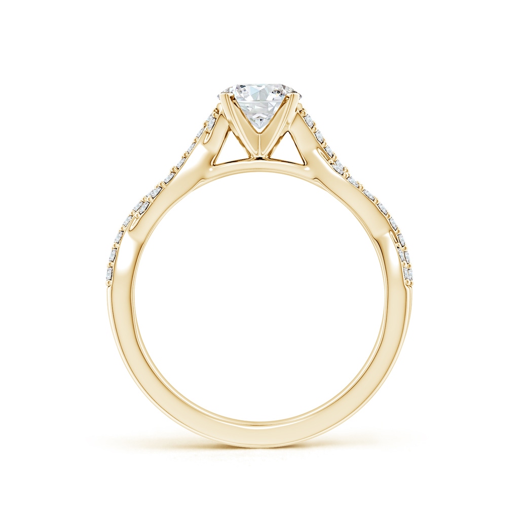 5.9mm FGVS Lab-Grown Peg Head Round Diamond Twist Shank Engagement Ring in Yellow Gold Side 199
