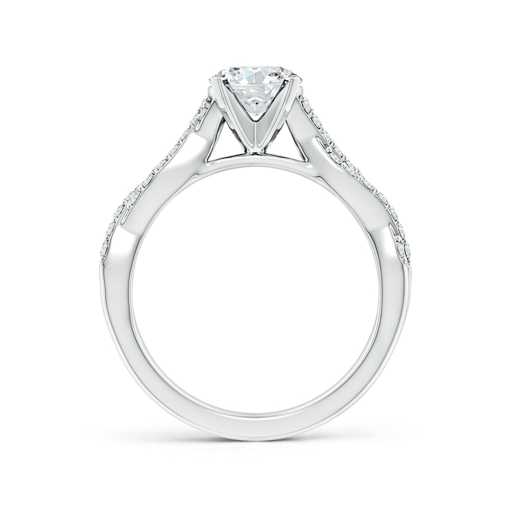 6.5mm FGVS Lab-Grown Peg Head Round Diamond Twist Shank Engagement Ring in White Gold - side 199