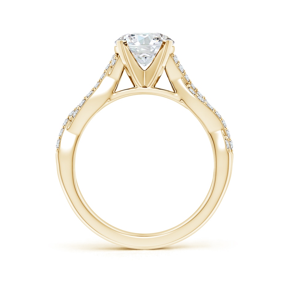 7.4mm FGVS Lab-Grown Peg Head Round Diamond Twist Shank Engagement Ring in 18K Yellow Gold side 199