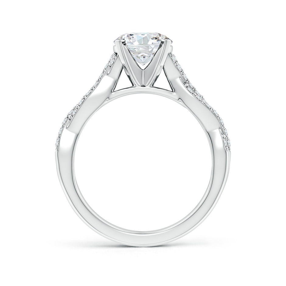7.4mm FGVS Lab-Grown Peg Head Round Diamond Twist Shank Engagement Ring in White Gold side 199