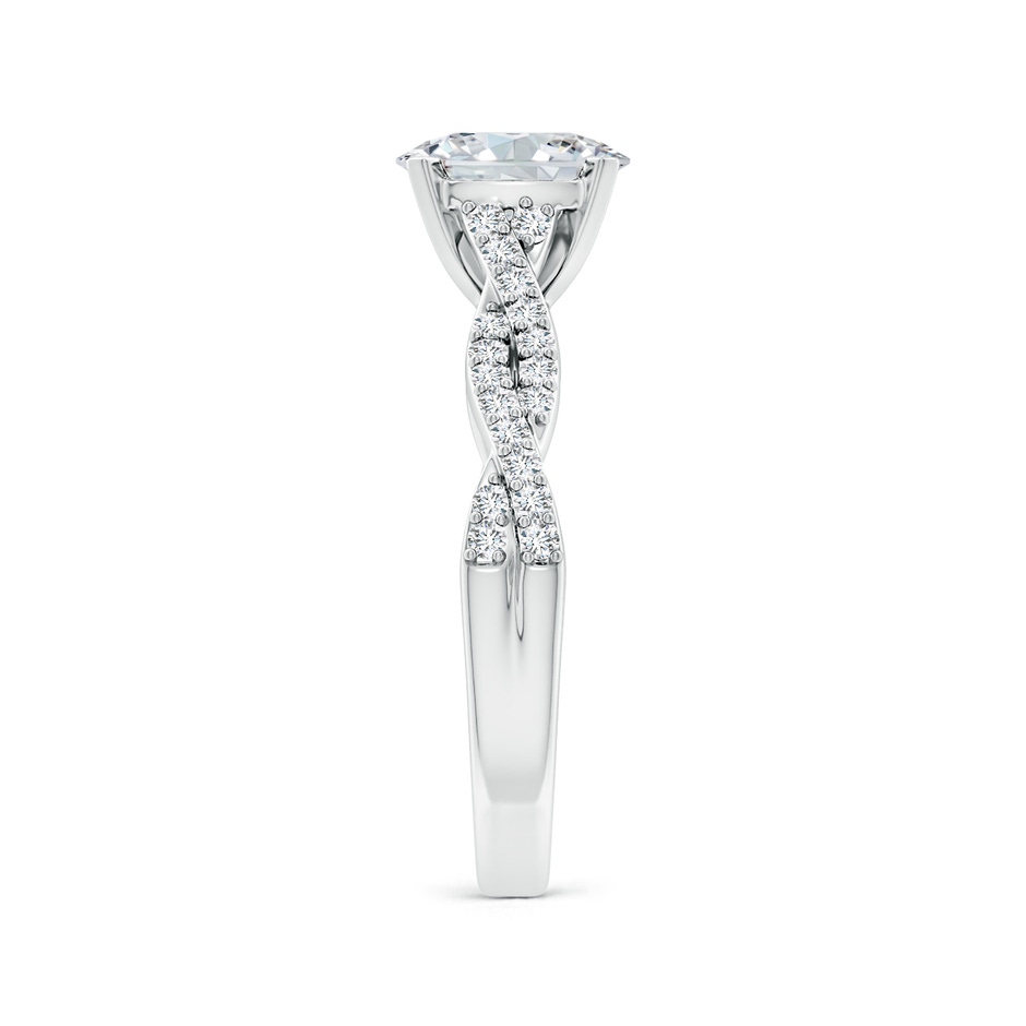 7.7x5.7mm FGVS Lab-Grown Peg Head Oval Diamond Twist Shank Engagement Ring in P950 Platinum side 299