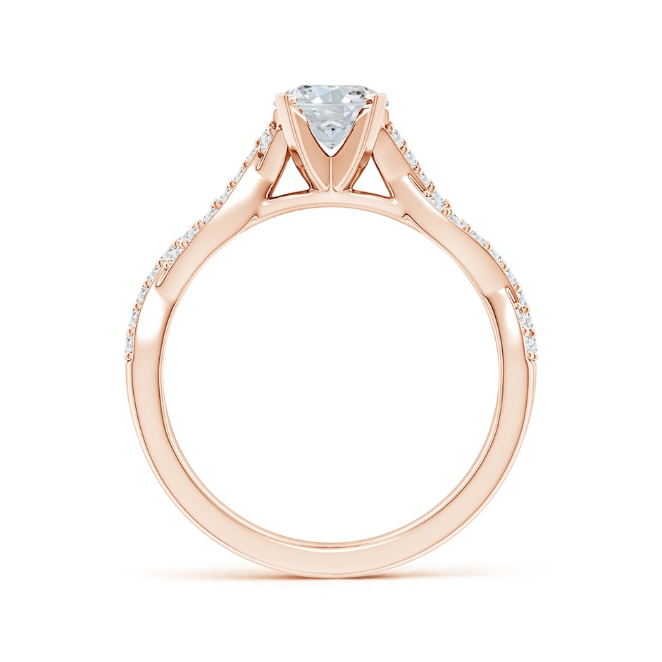 7.7x5.7mm FGVS Lab-Grown Peg Head Oval Diamond Twist Shank Engagement Ring in Rose Gold side 199