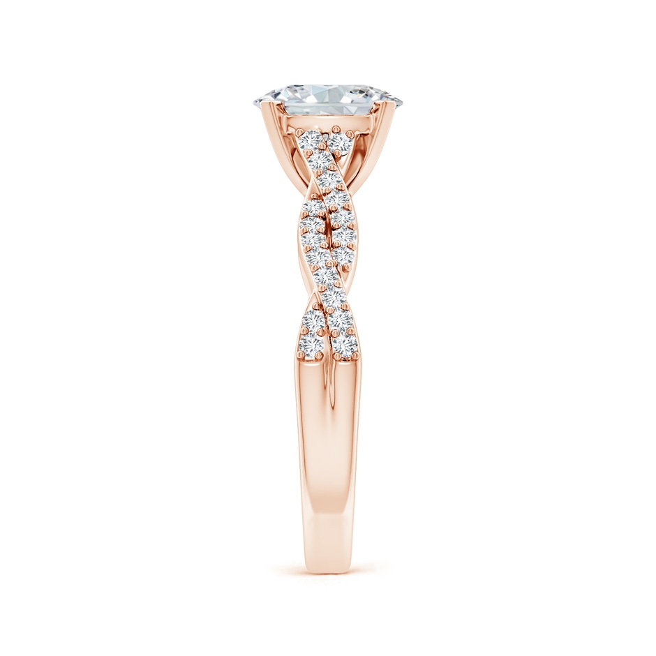 7.7x5.7mm FGVS Lab-Grown Peg Head Oval Diamond Twist Shank Engagement Ring in Rose Gold side 299