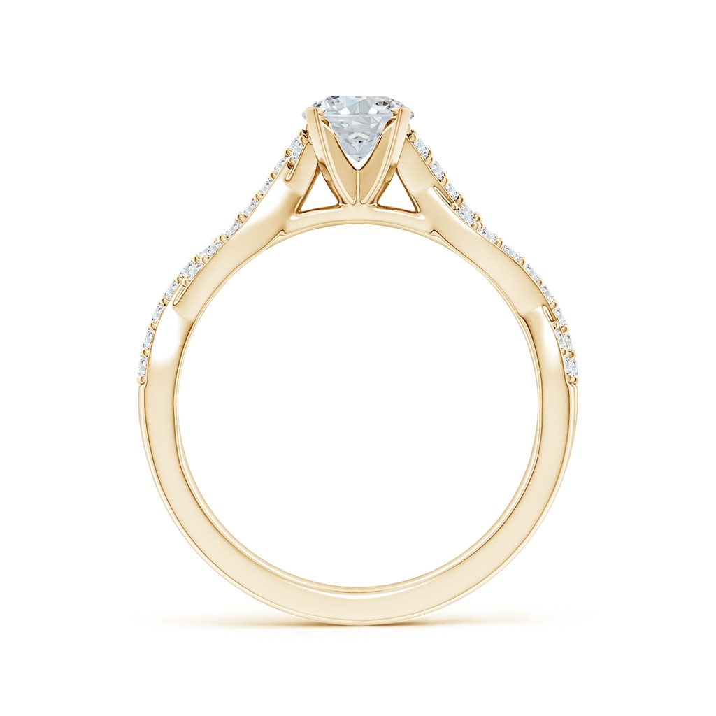 7x5mm FGVS Lab-Grown Peg Head Oval Diamond Twist Shank Engagement Ring in Yellow Gold - side 199