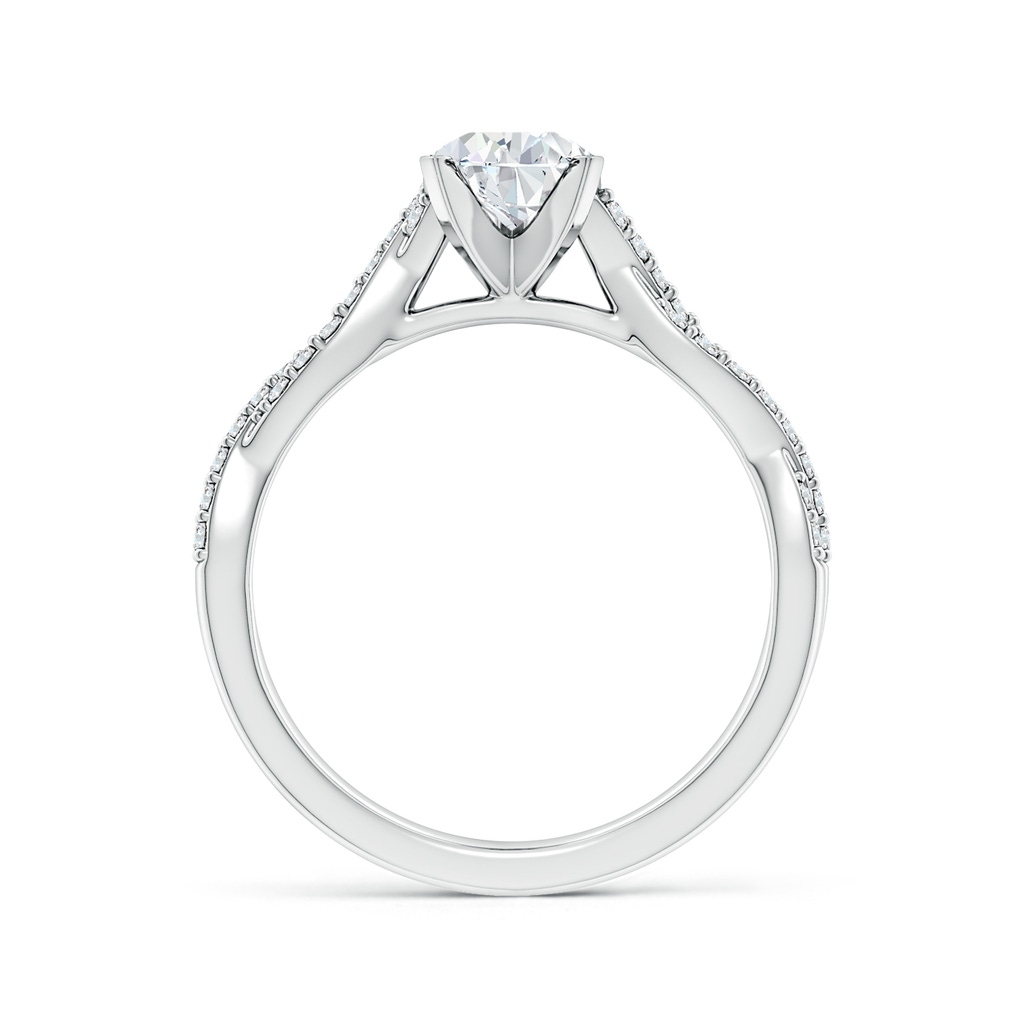 7.7x5.7mm FGVS Lab-Grown Peg Head Pear Diamond Twist Shank Engagement Ring in 18K White Gold - side 199