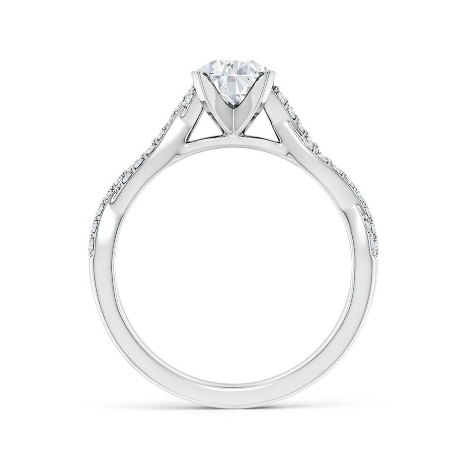 7.7x5.7mm FGVS Lab-Grown Peg Head Pear Diamond Twist Shank Engagement Ring in 18K White Gold side 199