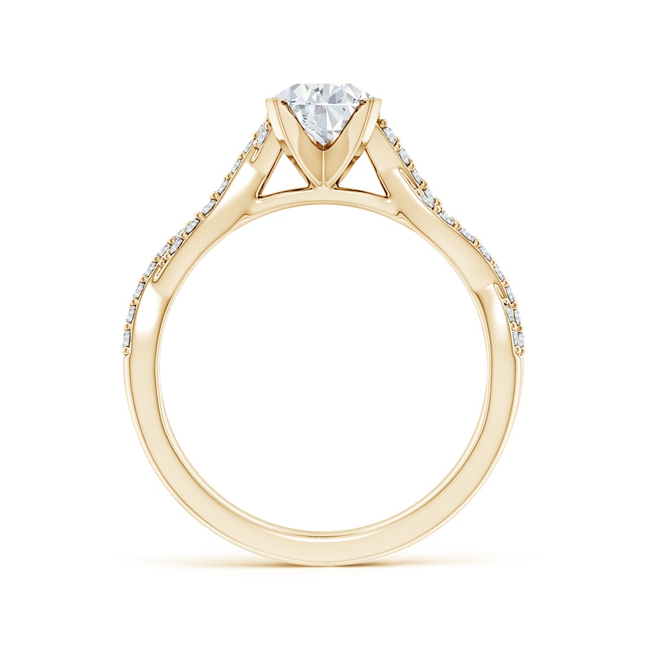 7.7x5.7mm FGVS Lab-Grown Peg Head Pear Diamond Twist Shank Engagement Ring in Yellow Gold side 199