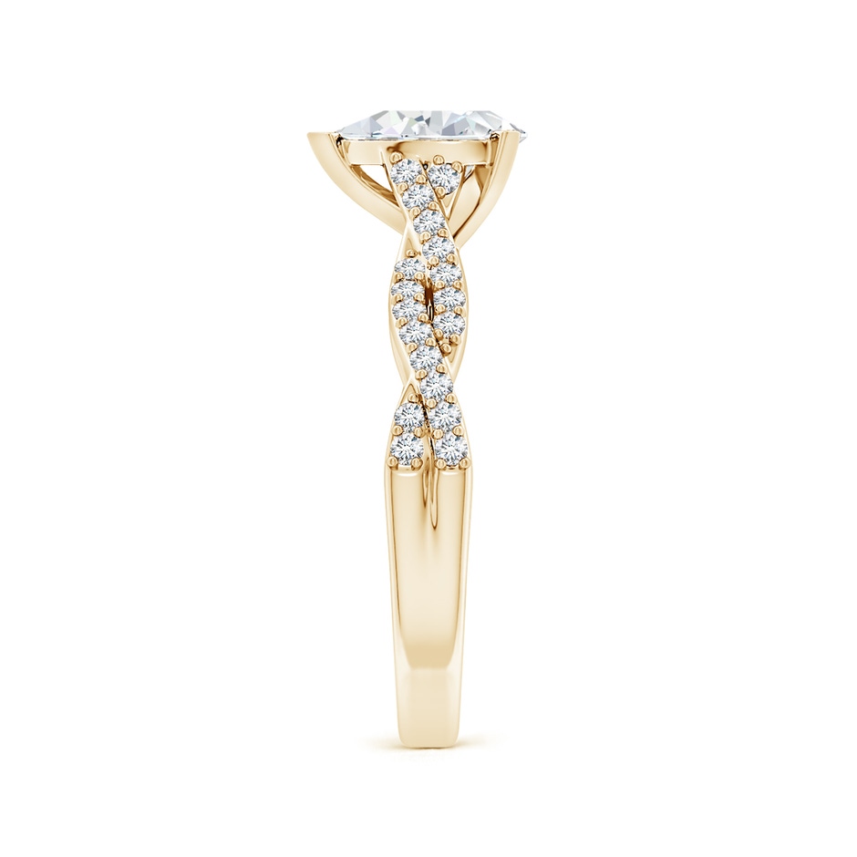 7.7x5.7mm FGVS Lab-Grown Peg Head Pear Diamond Twist Shank Engagement Ring in Yellow Gold side 299