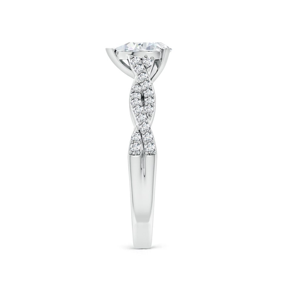 7x5mm FGVS Lab-Grown Peg Head Pear Diamond Twist Shank Engagement Ring in P950 Platinum side 299
