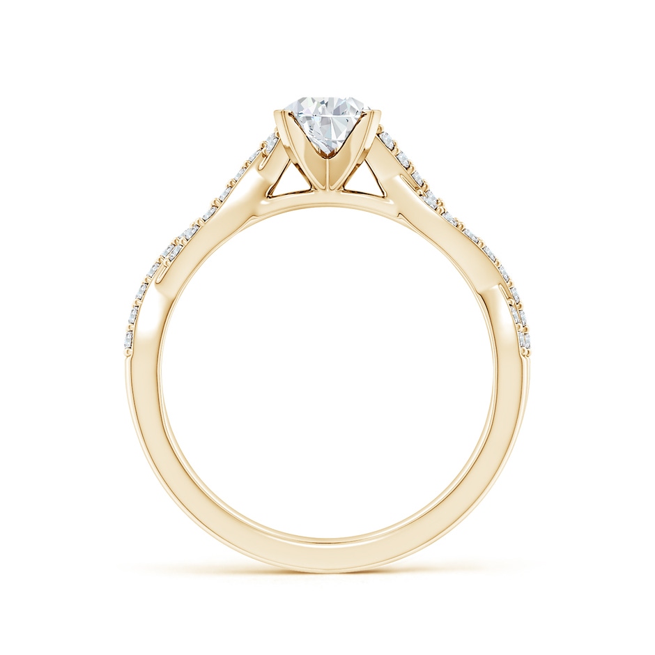 7x5mm FGVS Lab-Grown Peg Head Pear Diamond Twist Shank Engagement Ring in Yellow Gold side 199