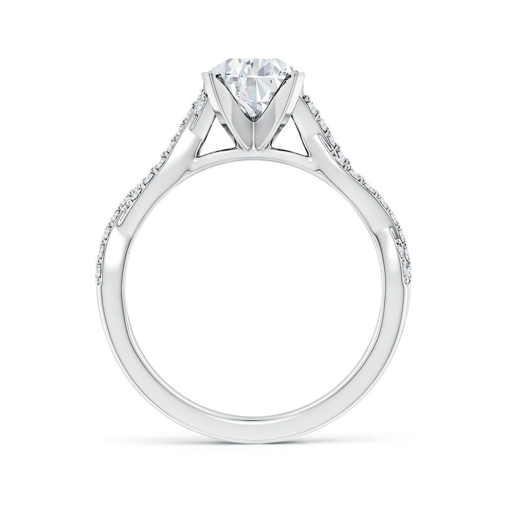 8.5x6.5mm FGVS Lab-Grown Peg Head Pear Diamond Twist Shank Engagement Ring in White Gold Side 199