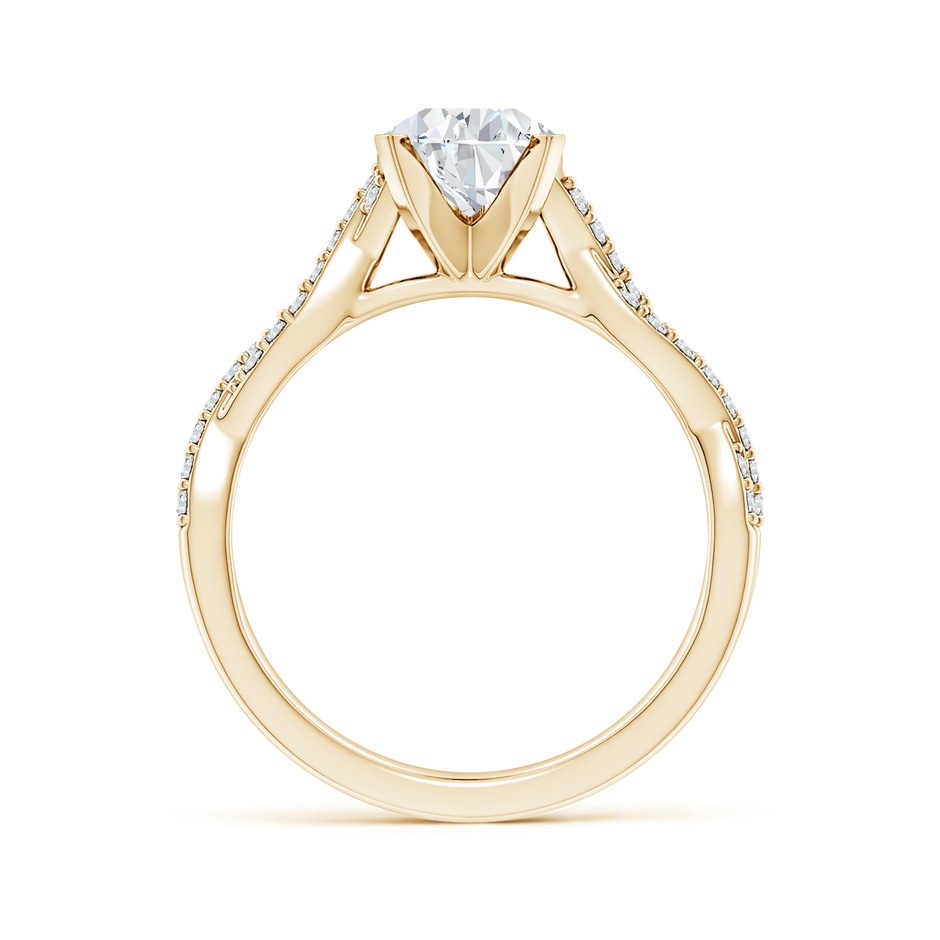 8.5x6.5mm FGVS Lab-Grown Peg Head Pear Diamond Twist Shank Engagement Ring in Yellow Gold side 199