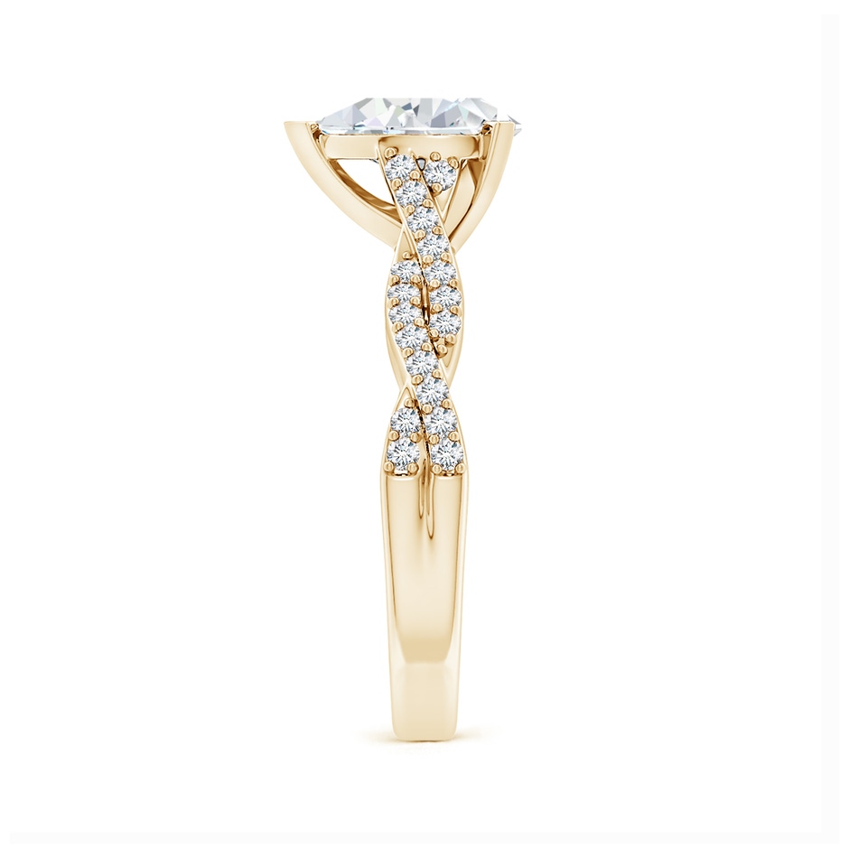 8.5x6.5mm FGVS Lab-Grown Peg Head Pear Diamond Twist Shank Engagement Ring in Yellow Gold side 299