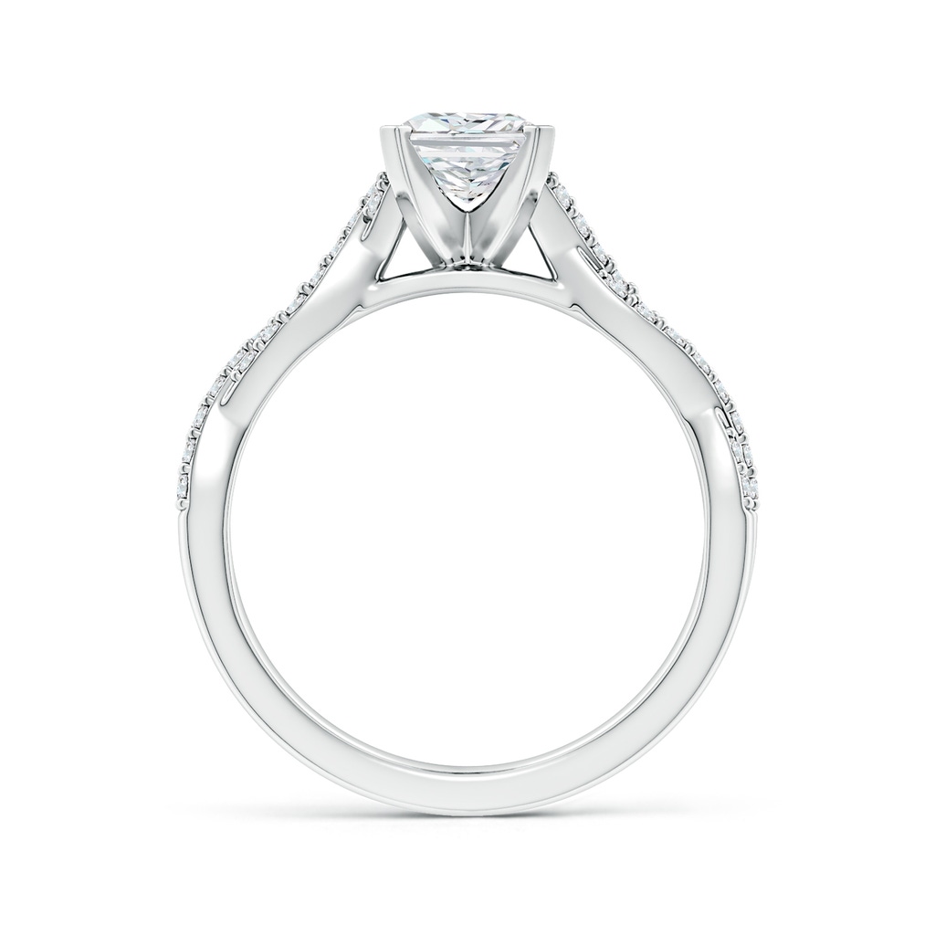 7.5x5.8mm FGVS Lab-Grown Peg Head Radiant-Cut Diamond Twist Shank Engagement Ring in P950 Platinum - side 199