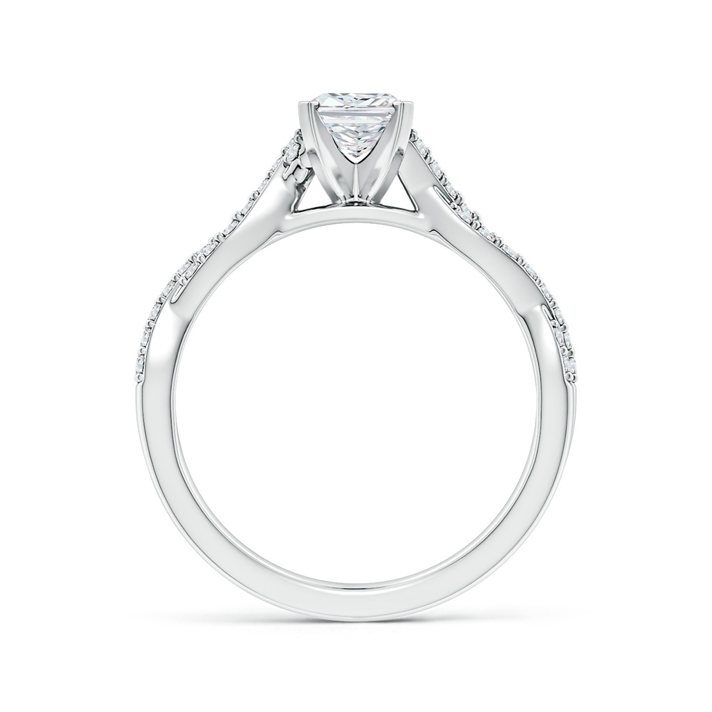 7x5mm FGVS Lab-Grown Peg Head Radiant-Cut Diamond Twist Shank Engagement Ring in 18K White Gold - side 199