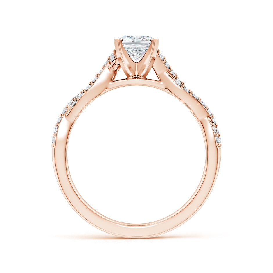 7x5mm FGVS Lab-Grown Peg Head Radiant-Cut Diamond Twist Shank Engagement Ring in Rose Gold side 199