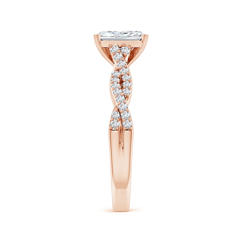 7x5mm FGVS Lab-Grown Peg Head Radiant-Cut Diamond Twist Shank Engagement Ring in Rose Gold side 299