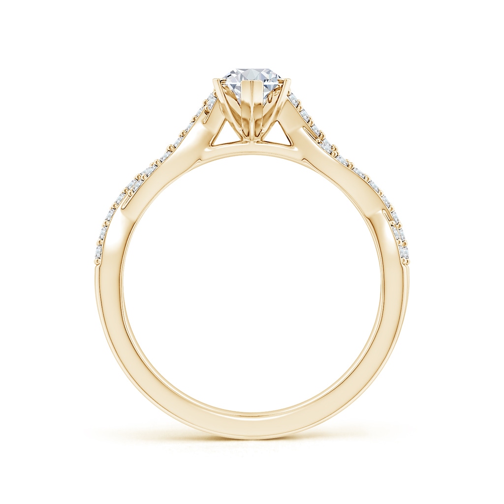 9x4.5mm FGVS Lab-Grown Peg Head Marquise Diamond Twist Shank Engagement Ring in Yellow Gold Side 199