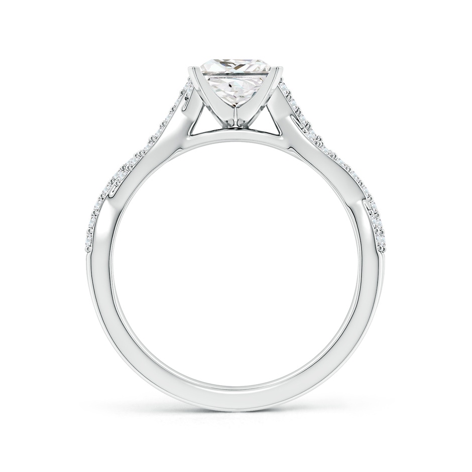 5.5mm FGVS Lab-Grown Peg Head Princess-Cut Diamond Twist Shank Engagement Ring in P950 Platinum side 199