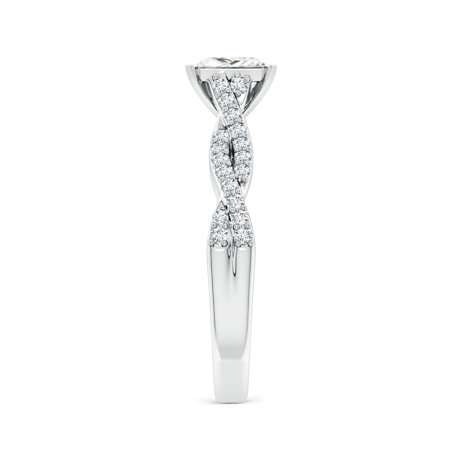 5.5mm FGVS Lab-Grown Peg Head Princess-Cut Diamond Twist Shank Engagement Ring in P950 Platinum side 299