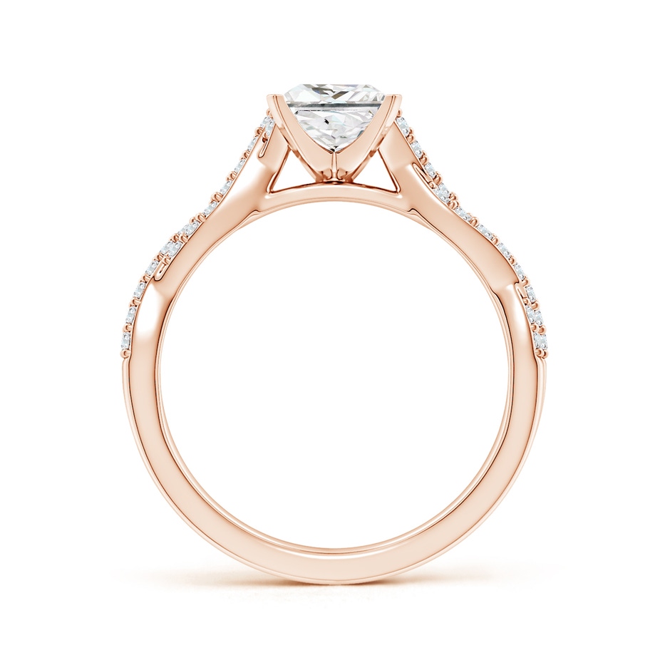 5.5mm FGVS Lab-Grown Peg Head Princess-Cut Diamond Twist Shank Engagement Ring in Rose Gold side 199