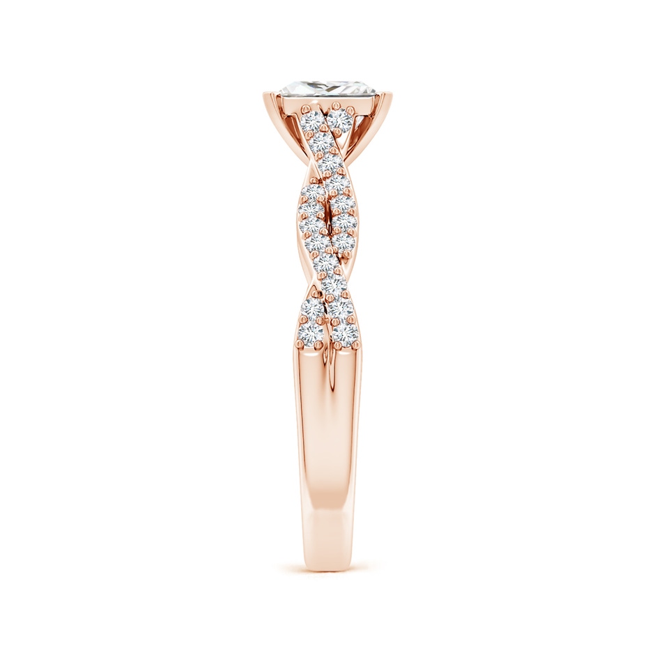 5.5mm FGVS Lab-Grown Peg Head Princess-Cut Diamond Twist Shank Engagement Ring in Rose Gold side 299