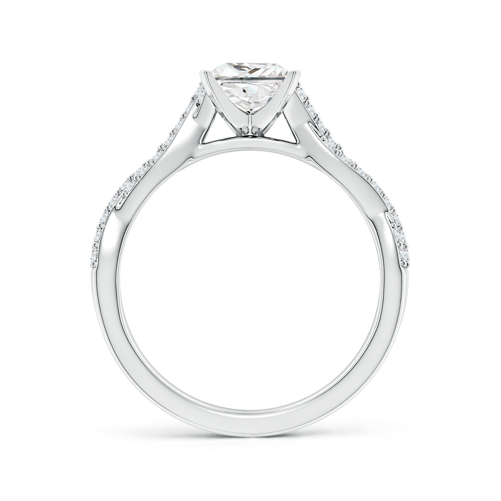 5.5mm FGVS Lab-Grown Peg Head Princess-Cut Diamond Twist Shank Engagement Ring in White Gold - side 199