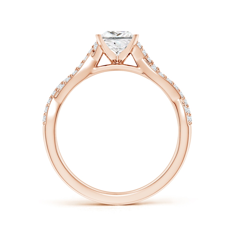 5mm FGVS Lab-Grown Peg Head Princess-Cut Diamond Twist Shank Engagement Ring in Rose Gold side 199