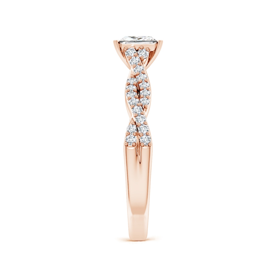 5mm FGVS Lab-Grown Peg Head Princess-Cut Diamond Twist Shank Engagement Ring in Rose Gold side 299