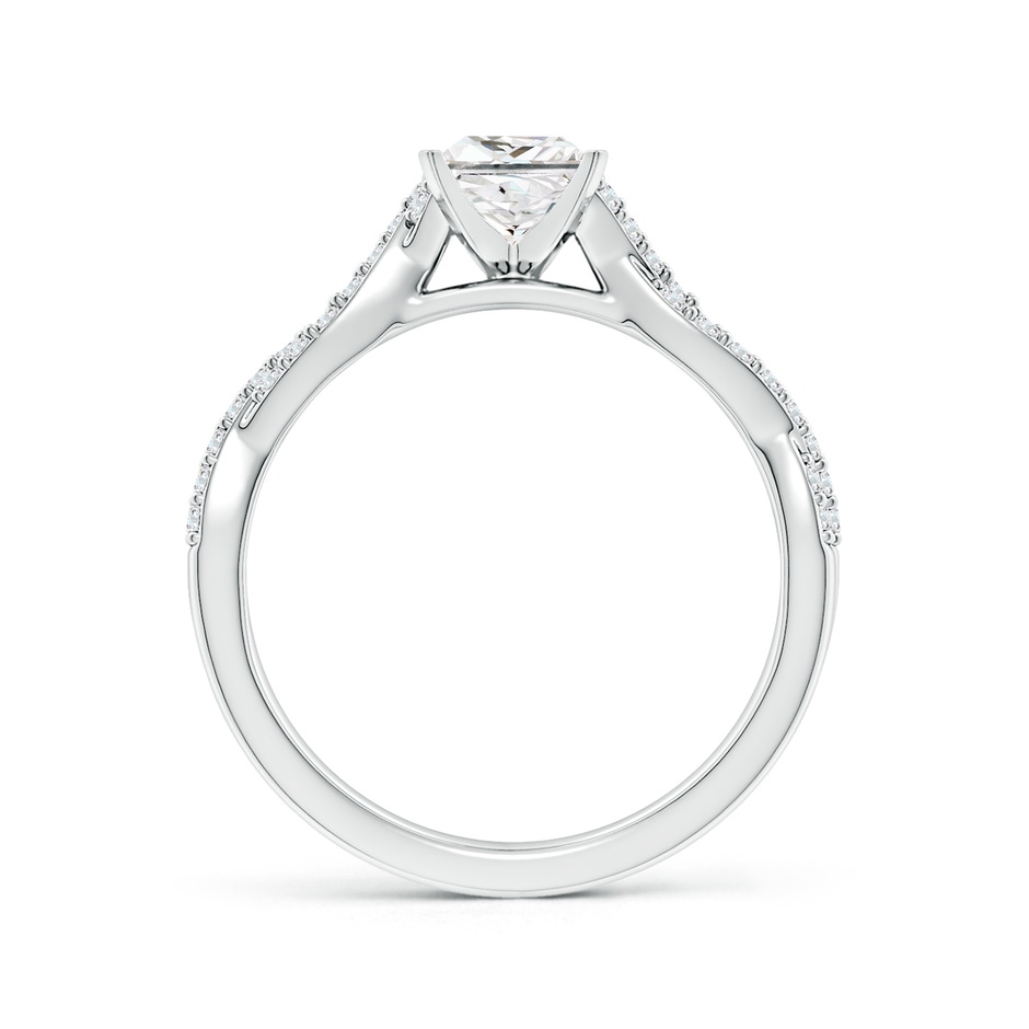 5mm FGVS Lab-Grown Peg Head Princess-Cut Diamond Twist Shank Engagement Ring in White Gold side 199