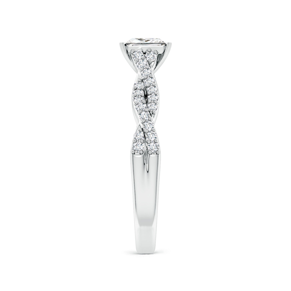5mm FGVS Lab-Grown Peg Head Princess-Cut Diamond Twist Shank Engagement Ring in White Gold side 299