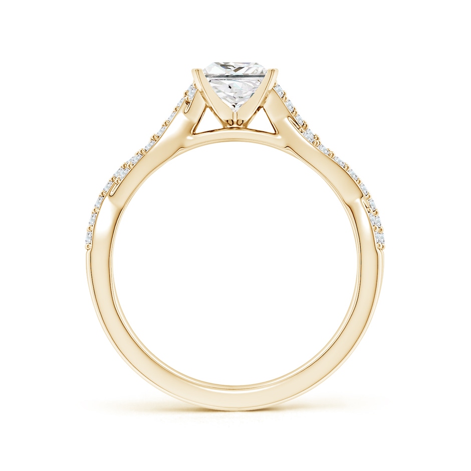 5mm FGVS Lab-Grown Peg Head Princess-Cut Diamond Twist Shank Engagement Ring in Yellow Gold side 199