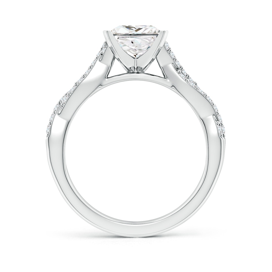 6.5mm FGVS Lab-Grown Peg Head Princess-Cut Diamond Twist Shank Engagement Ring in White Gold side 199